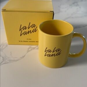 La La Land Butter Yellow Classic Ceramic Mug Angel Wings Coffee Lover